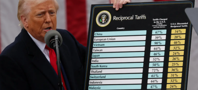 Trump: “Dazi del 34% alla Cina, 24% al Giappone, 20% all’Ue”