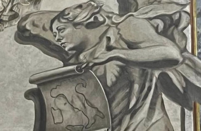 Un angelo con il volto di Meloni