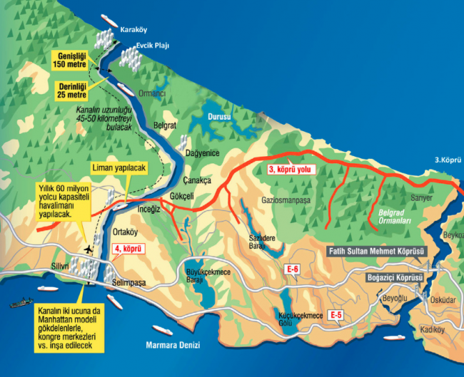 Quella “folle” idea di costruire un canale artificiale di 45 km nel Bosforo