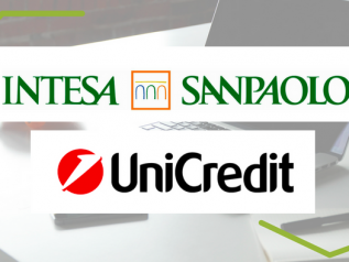 Utile 2019 delle prime due banche: Intesa 4,18 mld, Unicredit 3,4 mld
