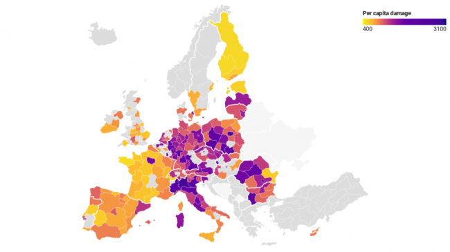 Inquinamento, 5 città italiane nella top ten europea per il costo procapite