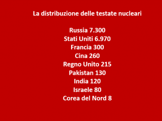 Testate nucleari, Russia e Stati Uniti contano da soli per il 93% del total